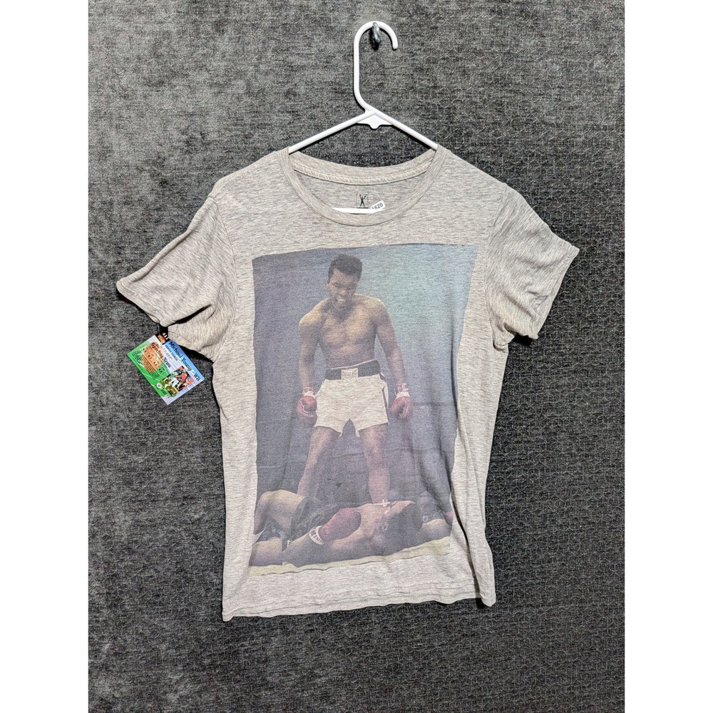 Muhammad Ali Sonny Liston Graphic T-Shirt Gray Small Boxing Icon Tee 1620